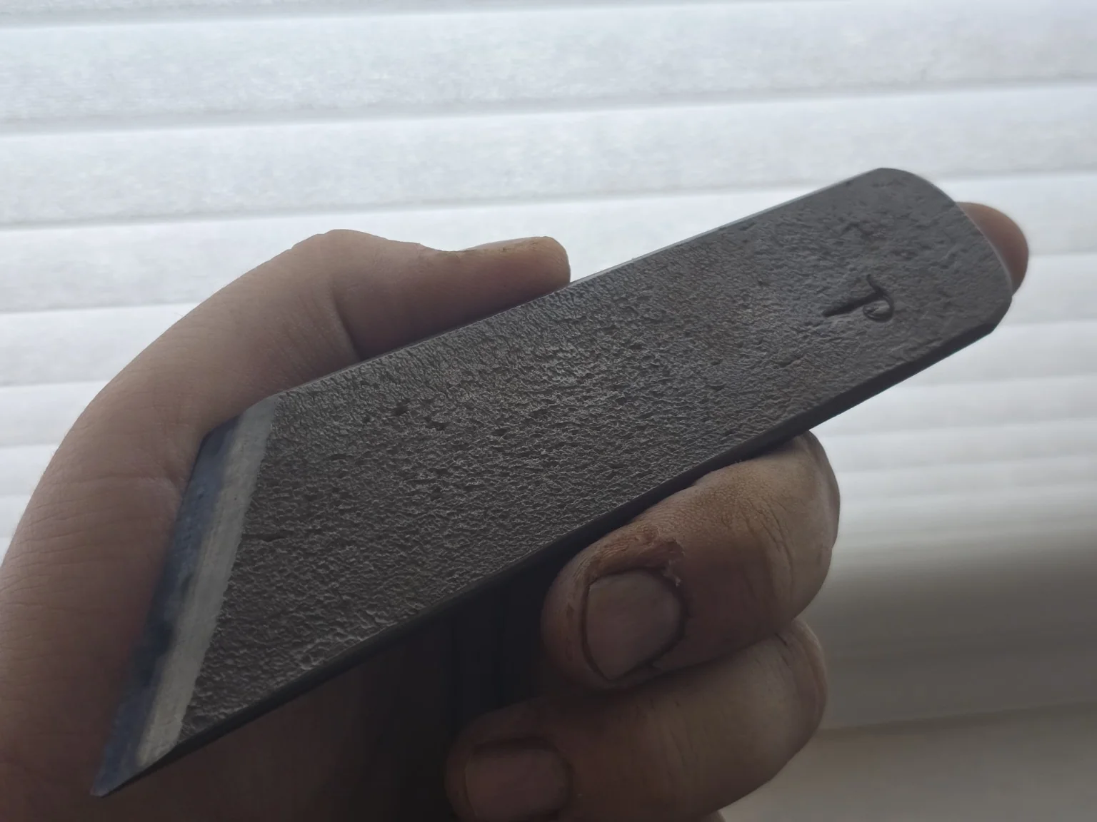 Rough-forged steel surface before final grinding and finishing