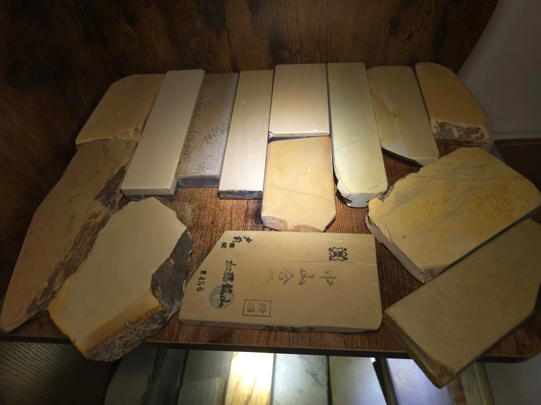 Collection of natural Japanese whetstones